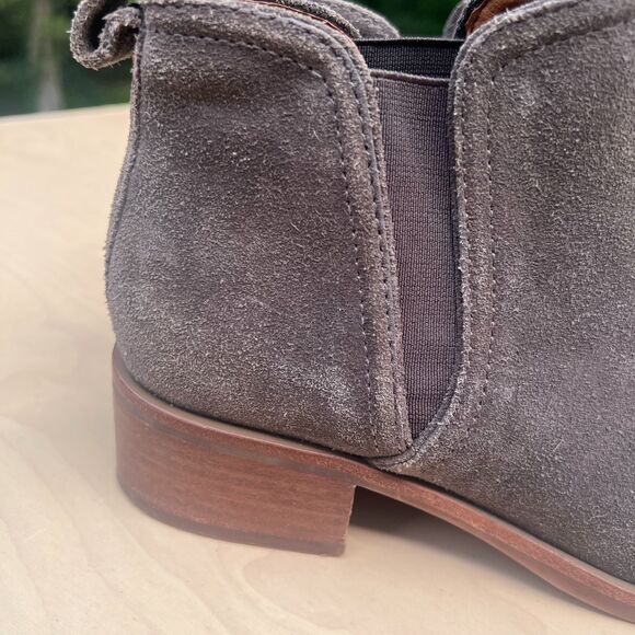 Lucky Brand Pogan Suede Leather Ankle Boots Brown Size 8 - Picture 4 of 11